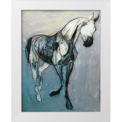 Horse Dance II White Modern Wood Framed Art Print by Bolokofsky, Ronald
