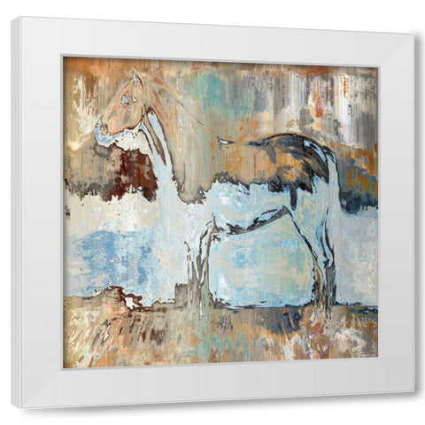 Horse On A Hill White Modern Wood Framed Art Print by Bolokofsky, Ronald