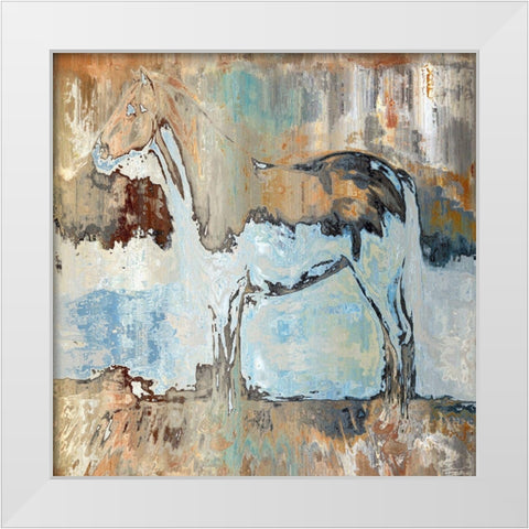 Horse On A Hill White Modern Wood Framed Art Print by Bolokofsky, Ronald