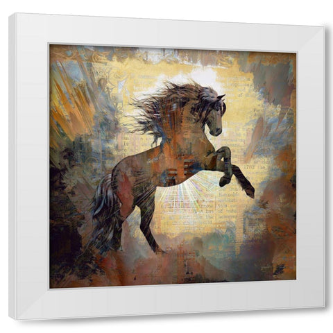 Horse Tales I White Modern Wood Framed Art Print by Bolokofsky, Ronald