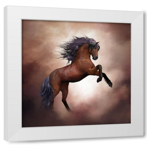 Horse Tales II White Modern Wood Framed Art Print by Bolokofsky, Ronald