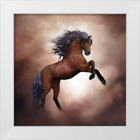 Horse Tales II White Modern Wood Framed Art Print by Bolokofsky, Ronald