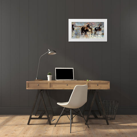 Passing the Day White Modern Wood Framed Art Print by Bolokofsky, Ronald
