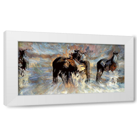 Passing the Day White Modern Wood Framed Art Print by Bolokofsky, Ronald