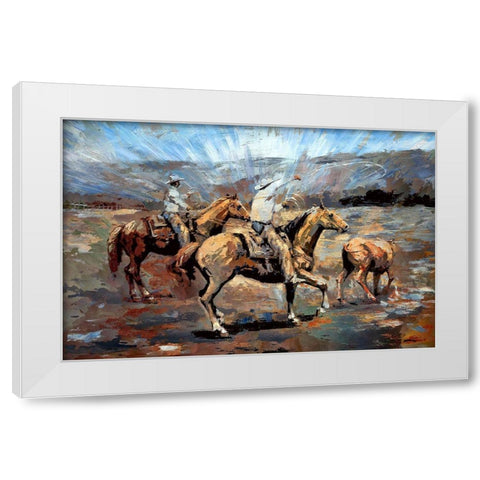 Rope the Stray I White Modern Wood Framed Art Print by Bolokofsky, Ronald