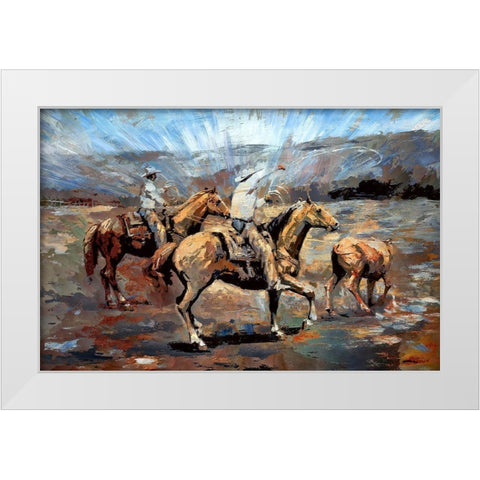 Rope the Stray I White Modern Wood Framed Art Print by Bolokofsky, Ronald