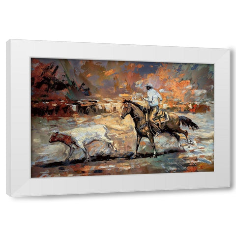 Rope the Stray II White Modern Wood Framed Art Print by Bolokofsky, Ronald