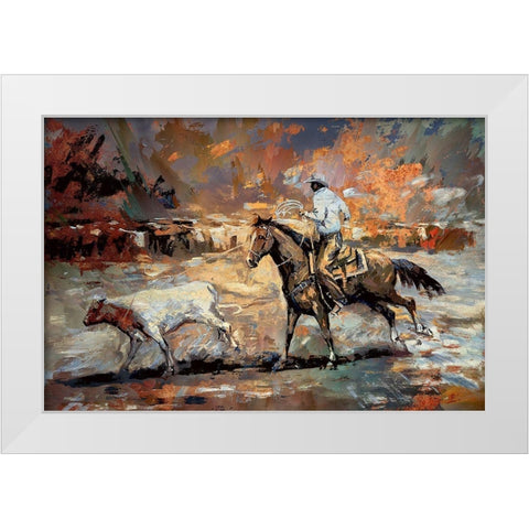 Rope the Stray II White Modern Wood Framed Art Print by Bolokofsky, Ronald