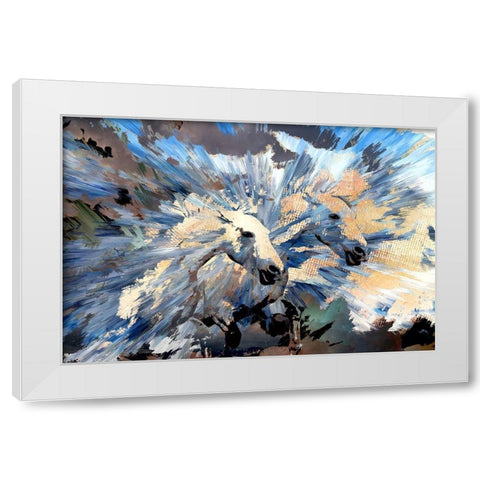 Run Like the Wind White Modern Wood Framed Art Print by Bolokofsky, Ronald