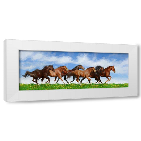Running Wild White Modern Wood Framed Art Print by Bolokofsky, Ronald