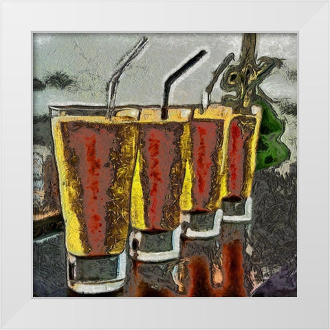 Cocktails II White Modern Wood Framed Art Print by Bolokofsky, Ronald