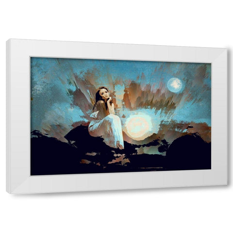 Light the Way White Modern Wood Framed Art Print by Bolokofsky, Ronald