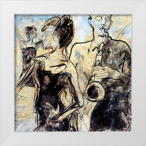 Party Vibes White Modern Wood Framed Art Print by Bolokofsky, Ronald