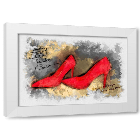 Red Pumps White Modern Wood Framed Art Print by Bolokofsky, Ronald