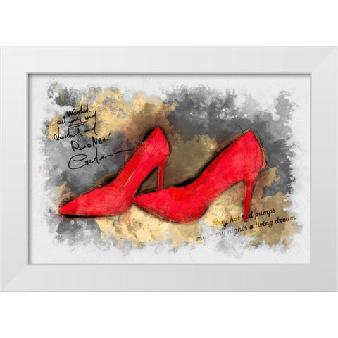 Red Pumps White Modern Wood Framed Art Print by Bolokofsky, Ronald