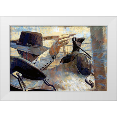 Saddle Up White Modern Wood Framed Art Print by Bolokofsky, Ronald
