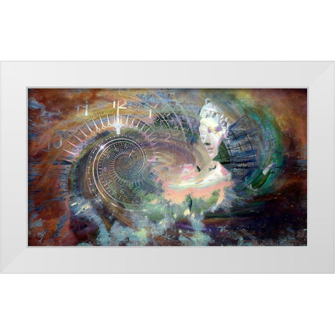 Spiraling Time White Modern Wood Framed Art Print by Bolokofsky, Ronald