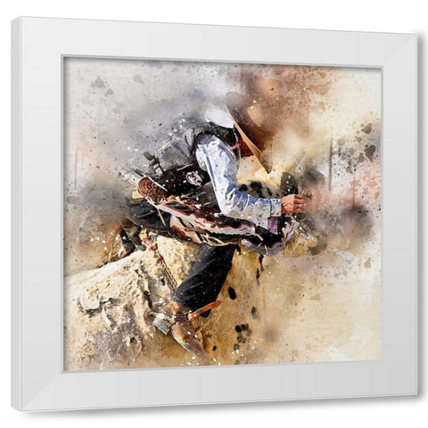 Bull Ride White Modern Wood Framed Art Print by Bolokofsky, Ronald