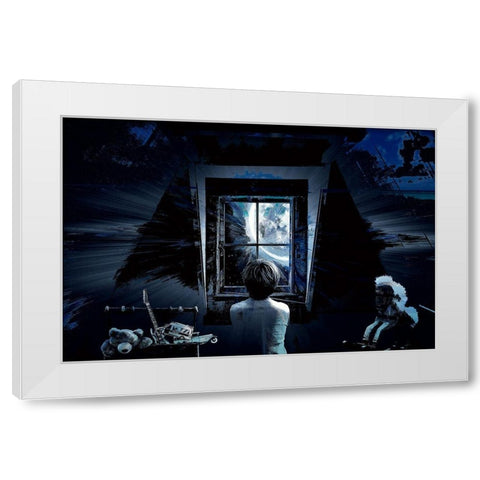 Childhood Dreams White Modern Wood Framed Art Print by Bolokofsky, Ronald