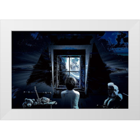 Childhood Dreams White Modern Wood Framed Art Print by Bolokofsky, Ronald