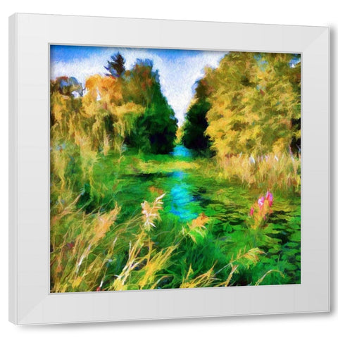 The Pond White Modern Wood Framed Art Print by Bolokofsky, Ronald