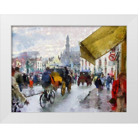 Bruges White Modern Wood Framed Art Print by Bolokofsky, Ronald