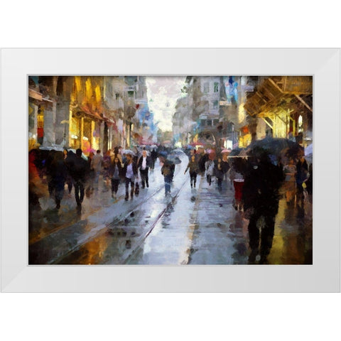 Rainy Day White Modern Wood Framed Art Print by Bolokofsky, Ronald