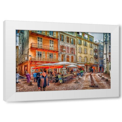 Nice Cafe White Modern Wood Framed Art Print by Bolokofsky, Ronald