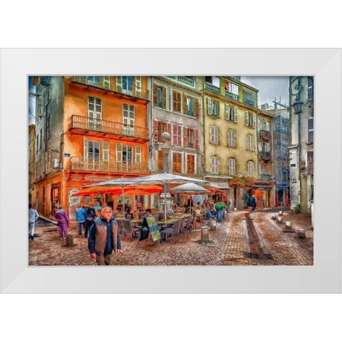 Nice Cafe White Modern Wood Framed Art Print by Bolokofsky, Ronald