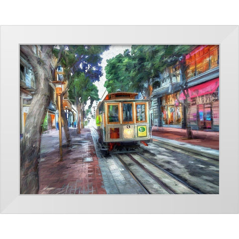 SF Cable Car White Modern Wood Framed Art Print by Bolokofsky, Ronald