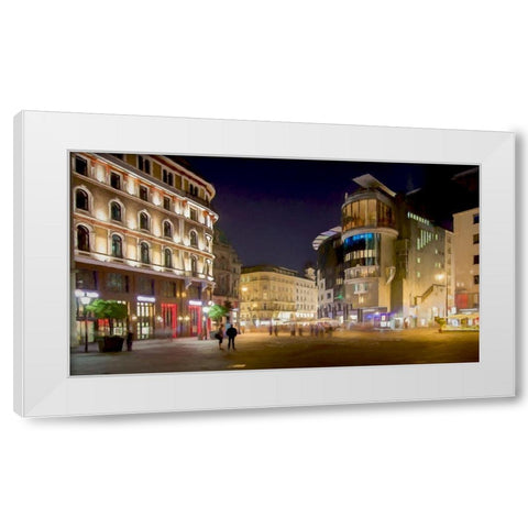 Stephansplatz Vienna White Modern Wood Framed Art Print by Bolokofsky, Ronald