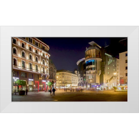 Stephansplatz Vienna White Modern Wood Framed Art Print by Bolokofsky, Ronald
