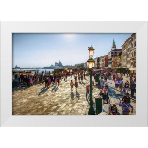 Streets of Venice White Modern Wood Framed Art Print by Bolokofsky, Ronald
