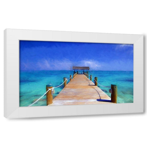 Jetty Hut White Modern Wood Framed Art Print by Bolokofsky, Ronald