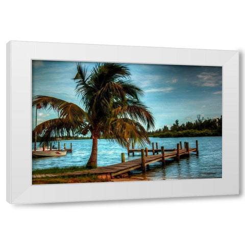 Private Jetty White Modern Wood Framed Art Print by Bolokofsky, Ronald