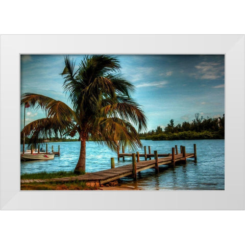 Private Jetty White Modern Wood Framed Art Print by Bolokofsky, Ronald
