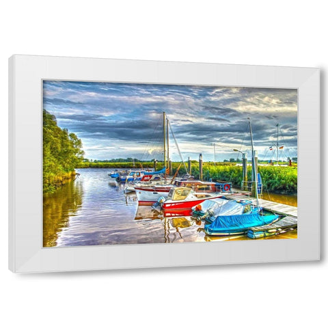 Private Marina White Modern Wood Framed Art Print by Bolokofsky, Ronald