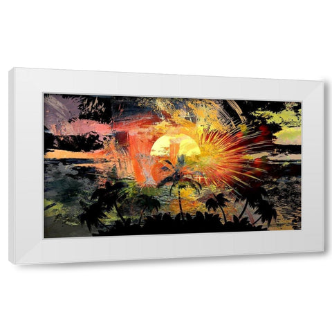 Tropical Fireworks White Modern Wood Framed Art Print by Bolokofsky, Ronald