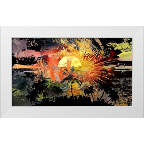 Tropical Fireworks White Modern Wood Framed Art Print by Bolokofsky, Ronald