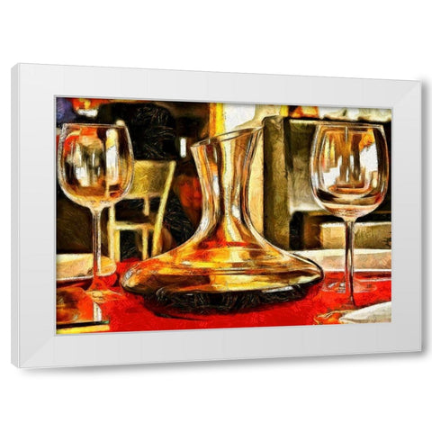 Table For Two White Modern Wood Framed Art Print by Bolokofsky, Ronald