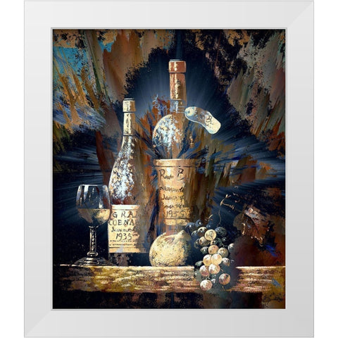 Vintage Wine II White Modern Wood Framed Art Print by Bolokofsky, Ronald
