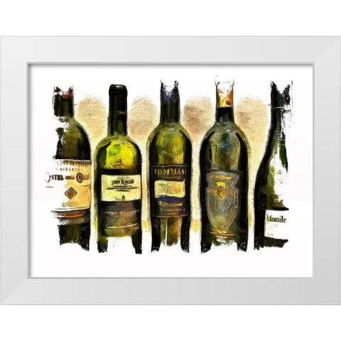 Vintage Wines II White Modern Wood Framed Art Print by Bolokofsky, Ronald