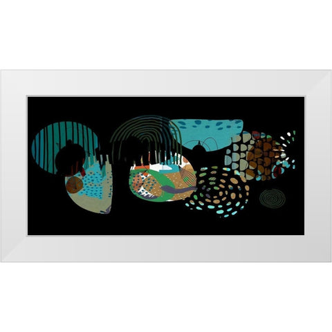 Abstract Boho Composition 145 White Modern Wood Framed Art Print by Bolokofsky, Ronald
