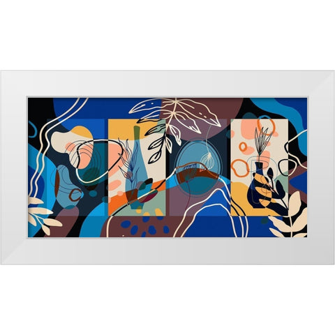 Abstract Boho Composition 225 White Modern Wood Framed Art Print by Bolokofsky, Ronald