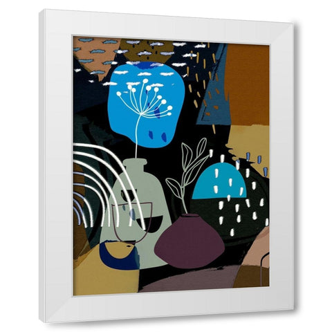 Abstract Boho Composition 655 White Modern Wood Framed Art Print by Bolokofsky, Ronald