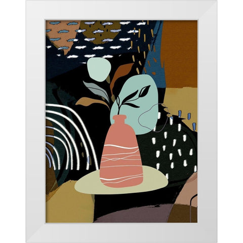 Abstract Boho Composition 656 White Modern Wood Framed Art Print by Bolokofsky, Ronald