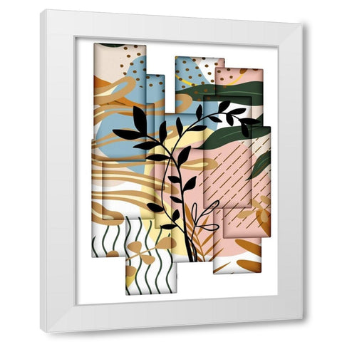 Abstract Collage 333 White Modern Wood Framed Art Print by Bolokofsky, Ronald