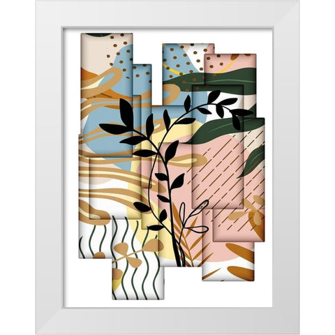 Abstract Collage 333 White Modern Wood Framed Art Print by Bolokofsky, Ronald