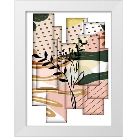 Abstract Collage 335 White Modern Wood Framed Art Print by Bolokofsky, Ronald