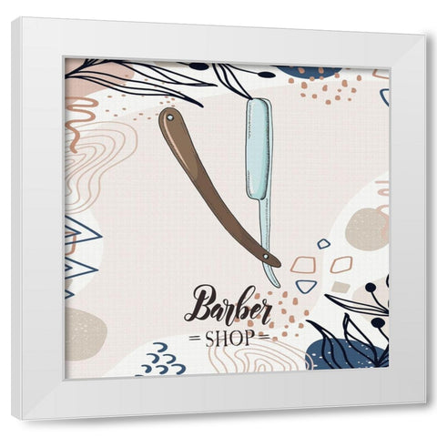 Barber Shop 51 White Modern Wood Framed Art Print by Bolokofsky, Ronald